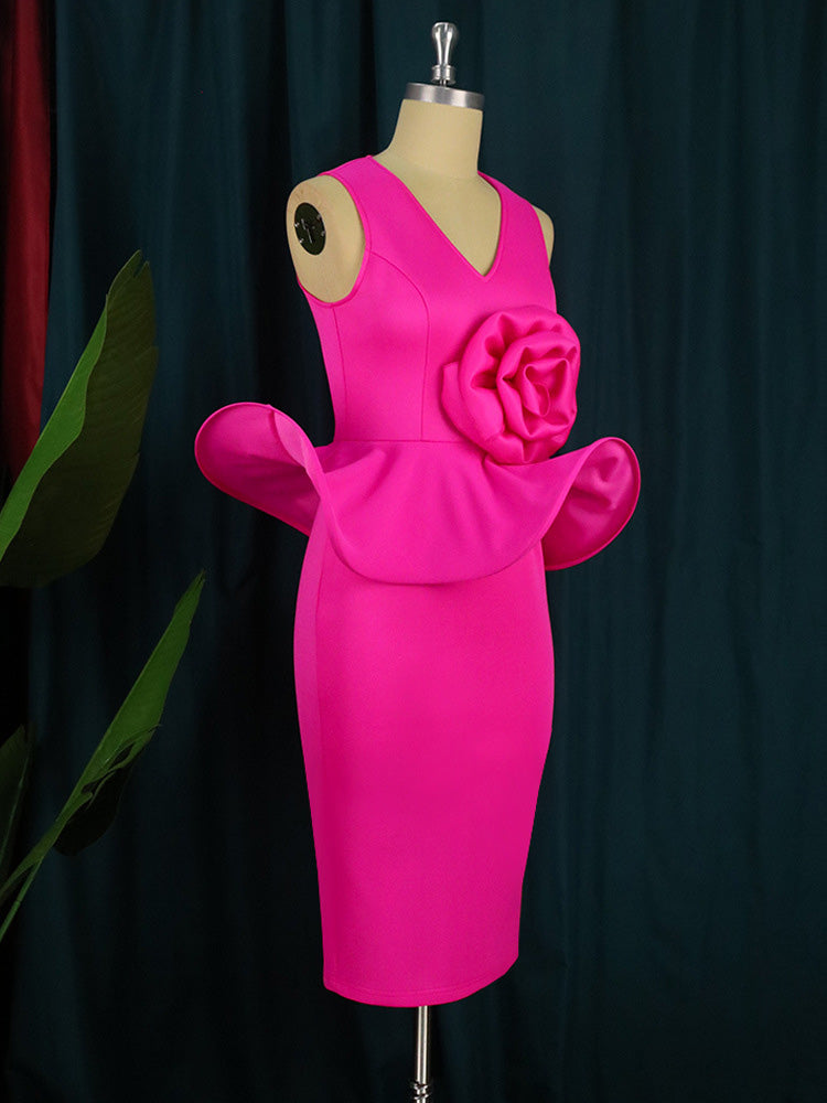 Flower Ruffle Party Dress