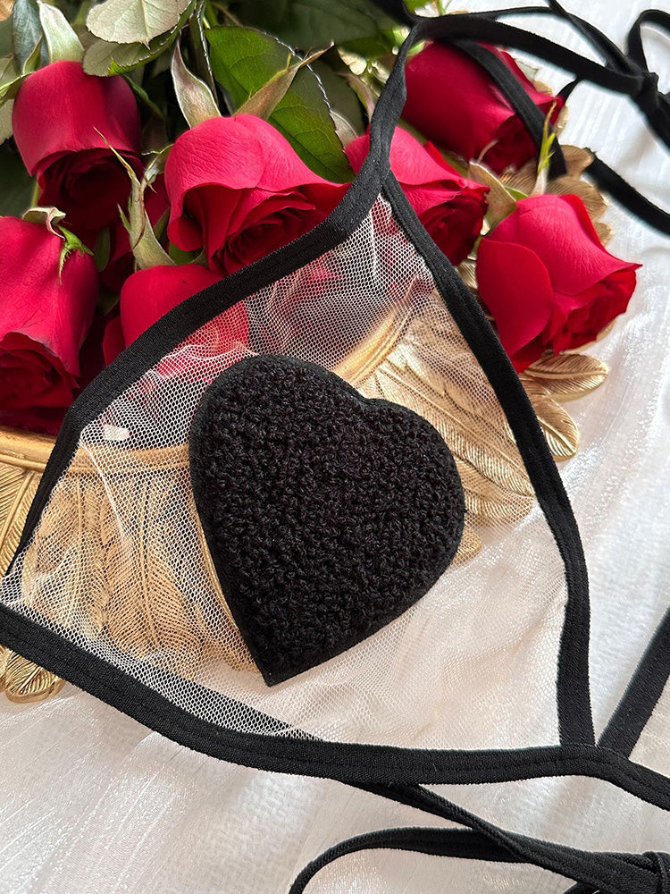 Heart Mesh Lingerie Set