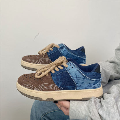 Denim Fabric Skate Shoes