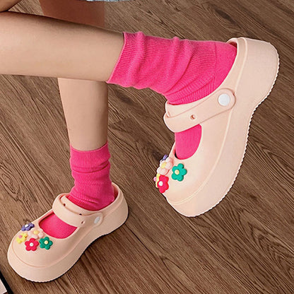 Colorful Flower Decor Beach Shoes