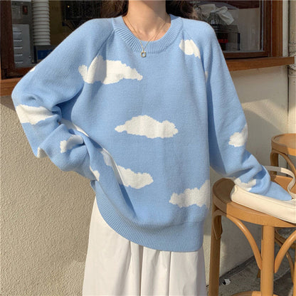 Stylish Cloud Print Sweater