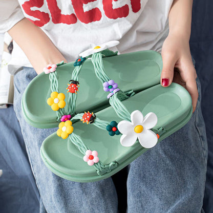 Ladybugs & Flower Decor Sandals