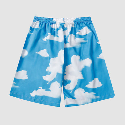 Two Piece Cloud Print Shirt + Shorts