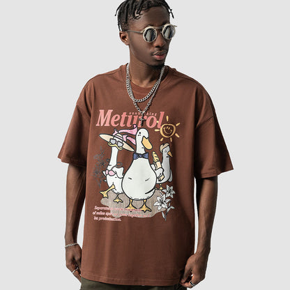 Vacation Goose Pattern Print Tee