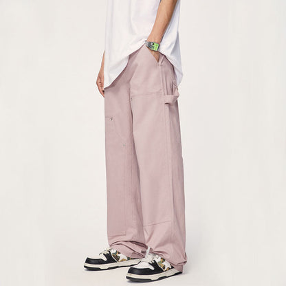 Wide Leg Solid Color Cargo Pants