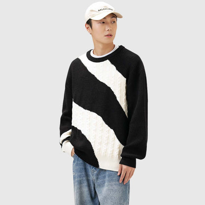 Colorblock Cable Sweater