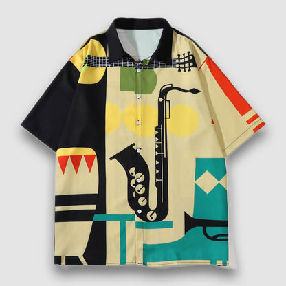 Street Saxophone Print Shirt