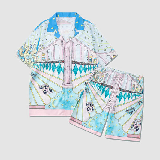 Racing Digital Print Shirt+Shorts