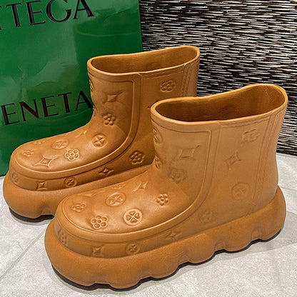 Cute Embossing Rain Boots