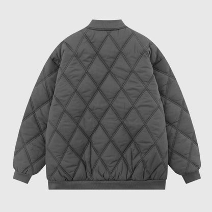 Diamond Pattern Vintage Baseball Jacket