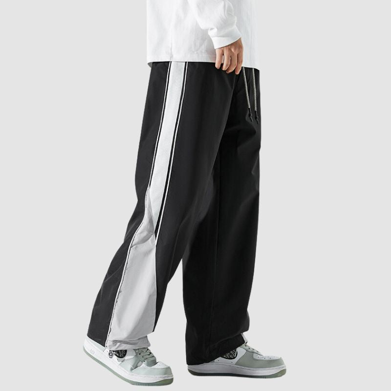 Wide Leg Color Contrast Parachute Pants