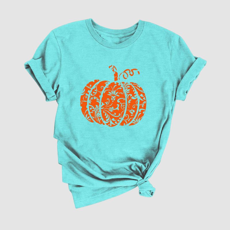 Halloween Pumpkin Pattern Printed Tee