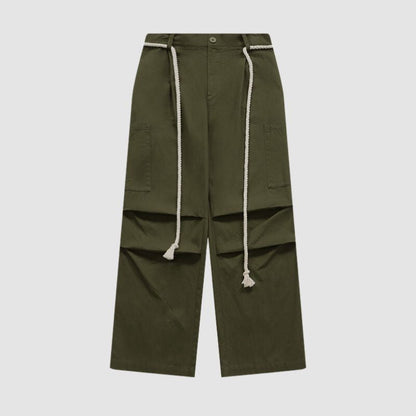 Lace-up Wide Leg Cargo Pants