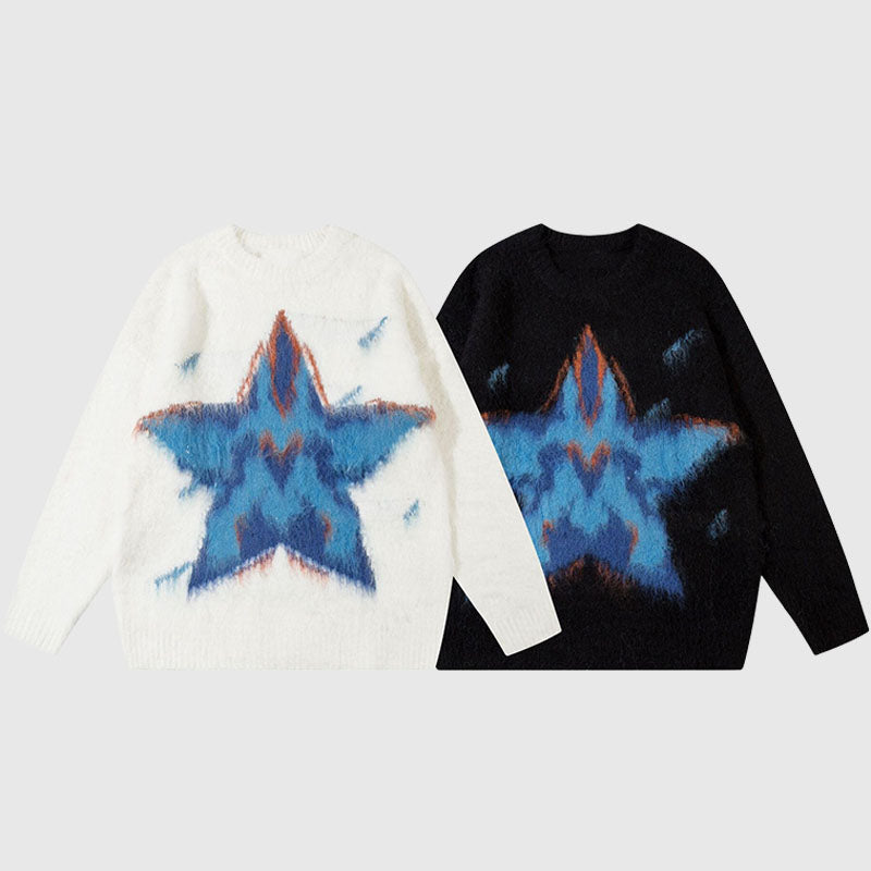 Star Pattern Printed Pullover