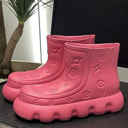 Cute Embossing Rain Boots