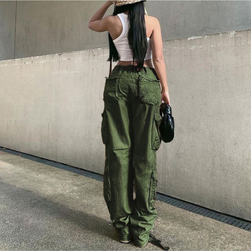 Vintage Wide Leg Cargo Pants