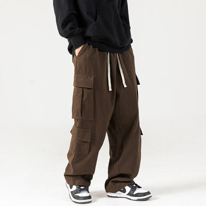 Multi Pocket Patch Solid Color Cargo Pants