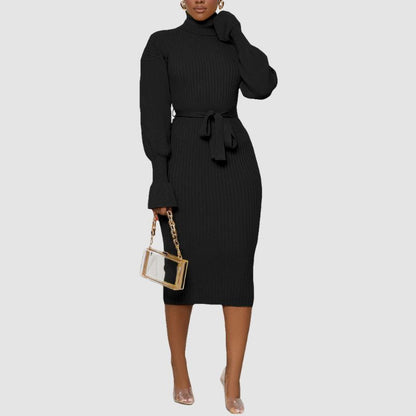 Turtleneck Knitted Strappy Dresses