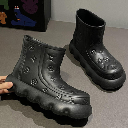 Cute Embossing Rain Boots