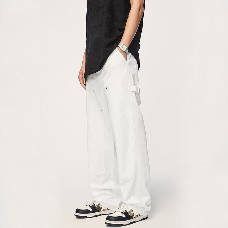 Wide Leg Solid Color Cargo Pants