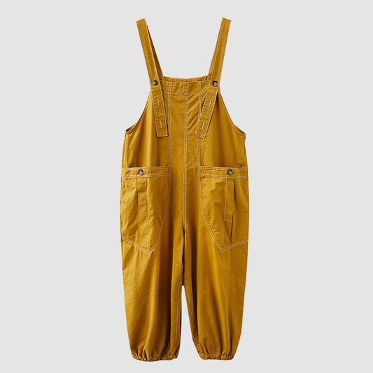 Oversize Button Casual Overalls