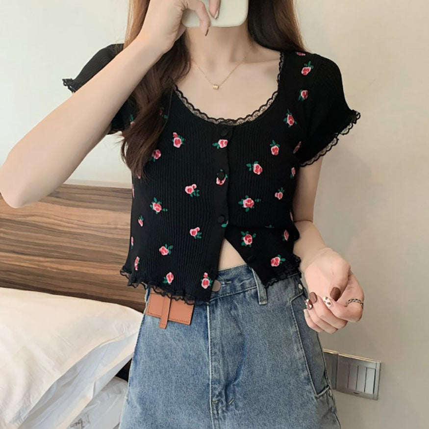 Floral Print Crop Top