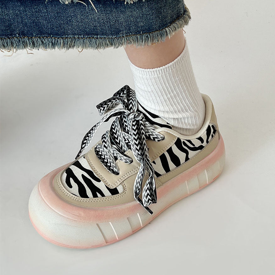 Zebra Printed Skate Shoes