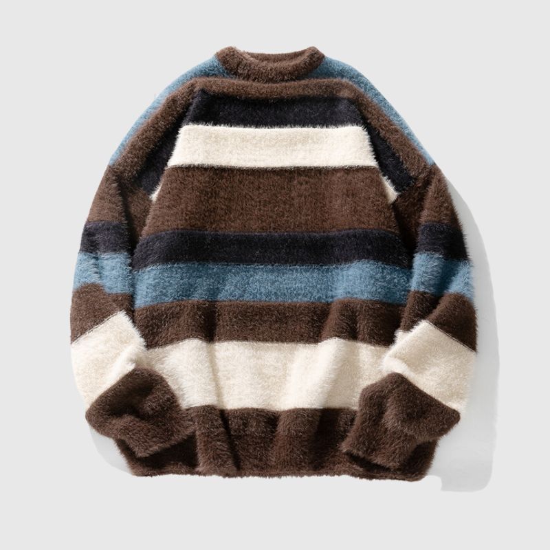 Vintage Striped Round Neck Sweater