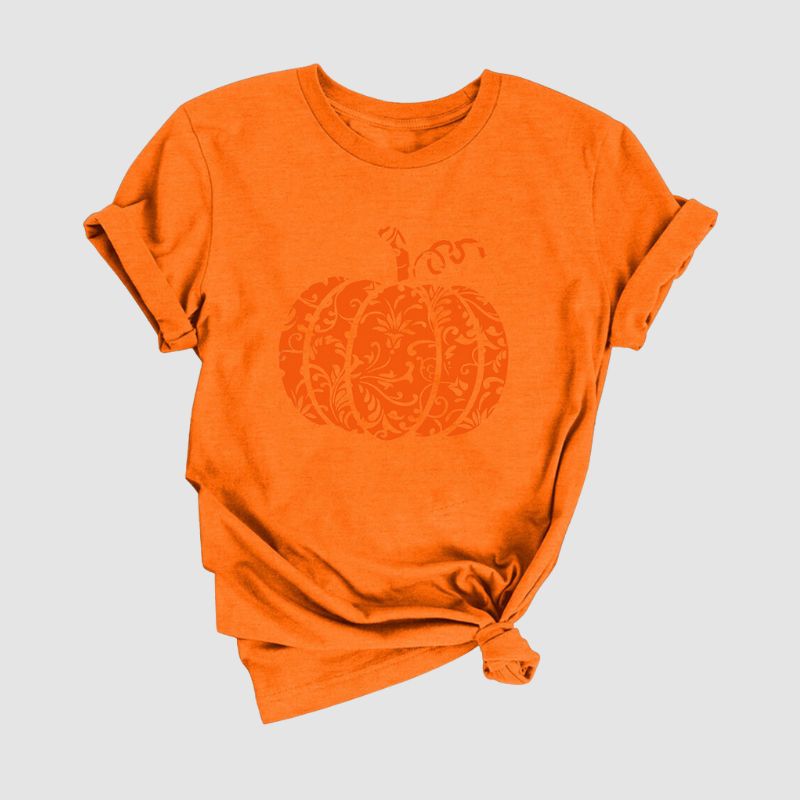 Halloween Pumpkin Pattern Printed Tee