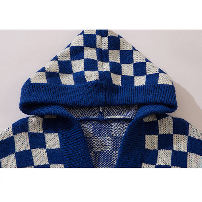 Checkerboard Hooded Sweater