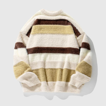 Vintage Striped Round Neck Knit Sweater