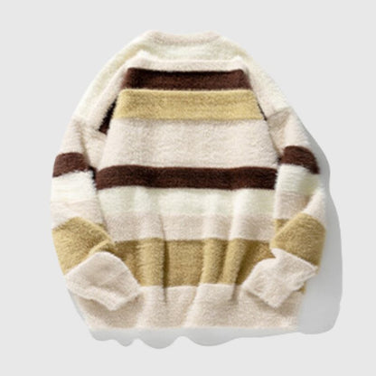 Vintage Striped Round Neck Sweater