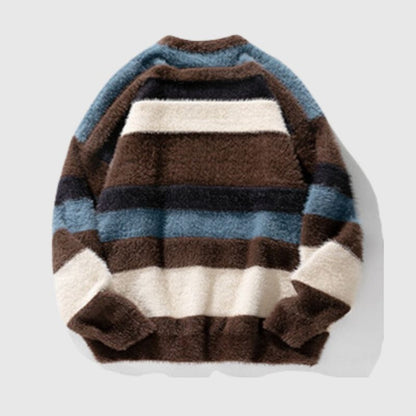 Vintage Striped Round Neck Sweater