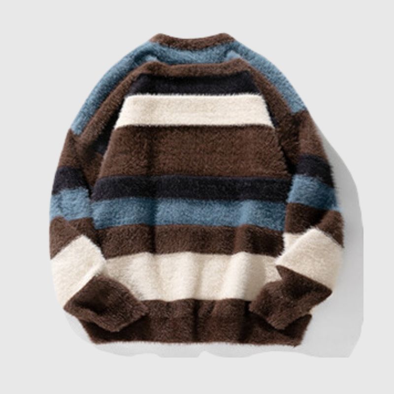 Vintage Striped Round Neck Knit Sweater