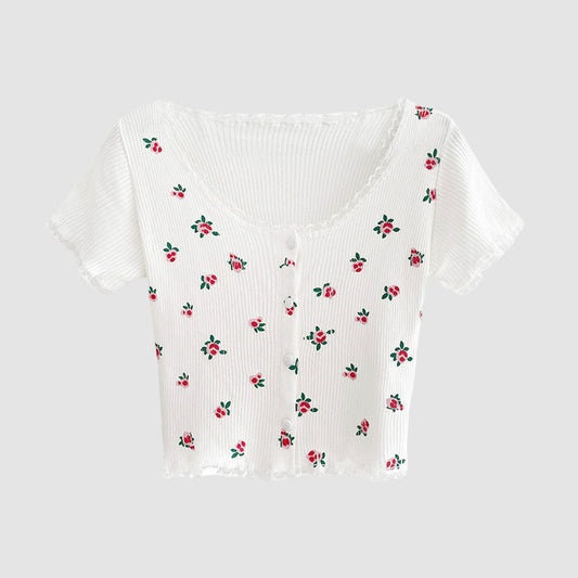 Floral Print Crop Top