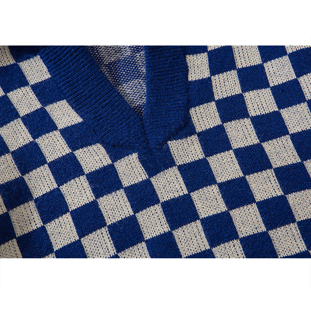 Checkerboard Hooded Sweater