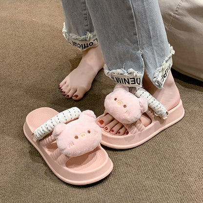 Two Strap Cartoon Doll Decor Sandals