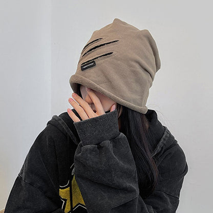 Patchwork Distressed Beanie