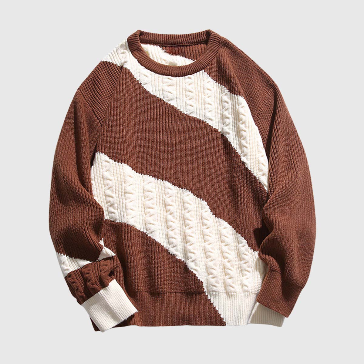 Colorblock Cable Sweater