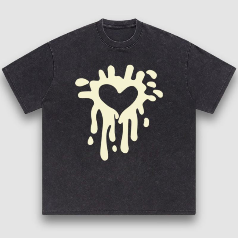 Distressed Heart Print Tee