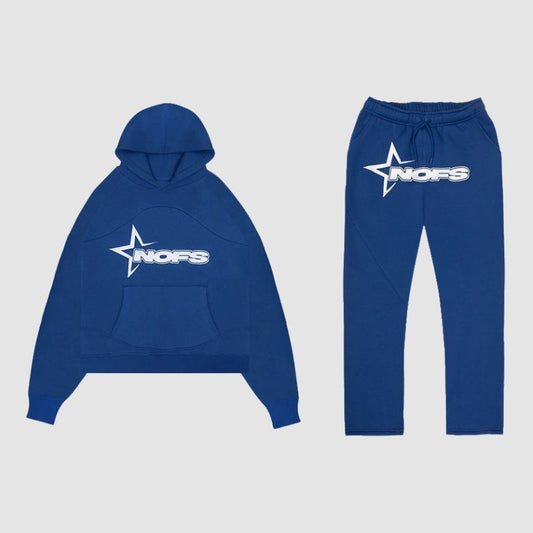 Streetwise Hip-Hop Letter Print Hoodie Set