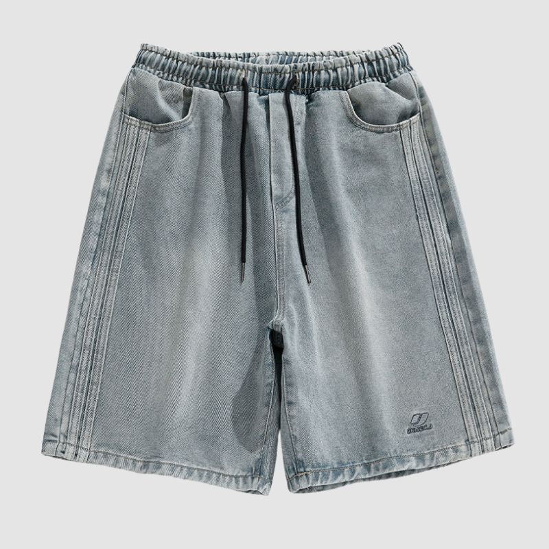 Side Embroidered Washed Jorts