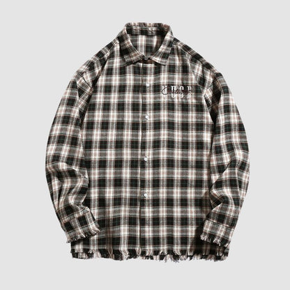 Raw Hem Plaid Shirts