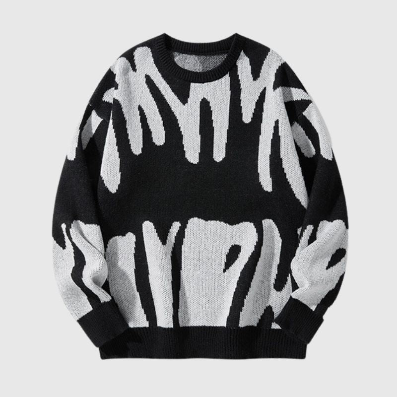 Irregular Color Contrast Design Sweater