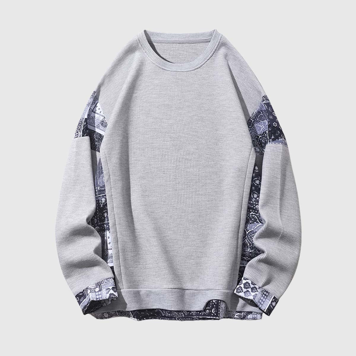 Retro Patterned Loose-Fit Sweatshirt