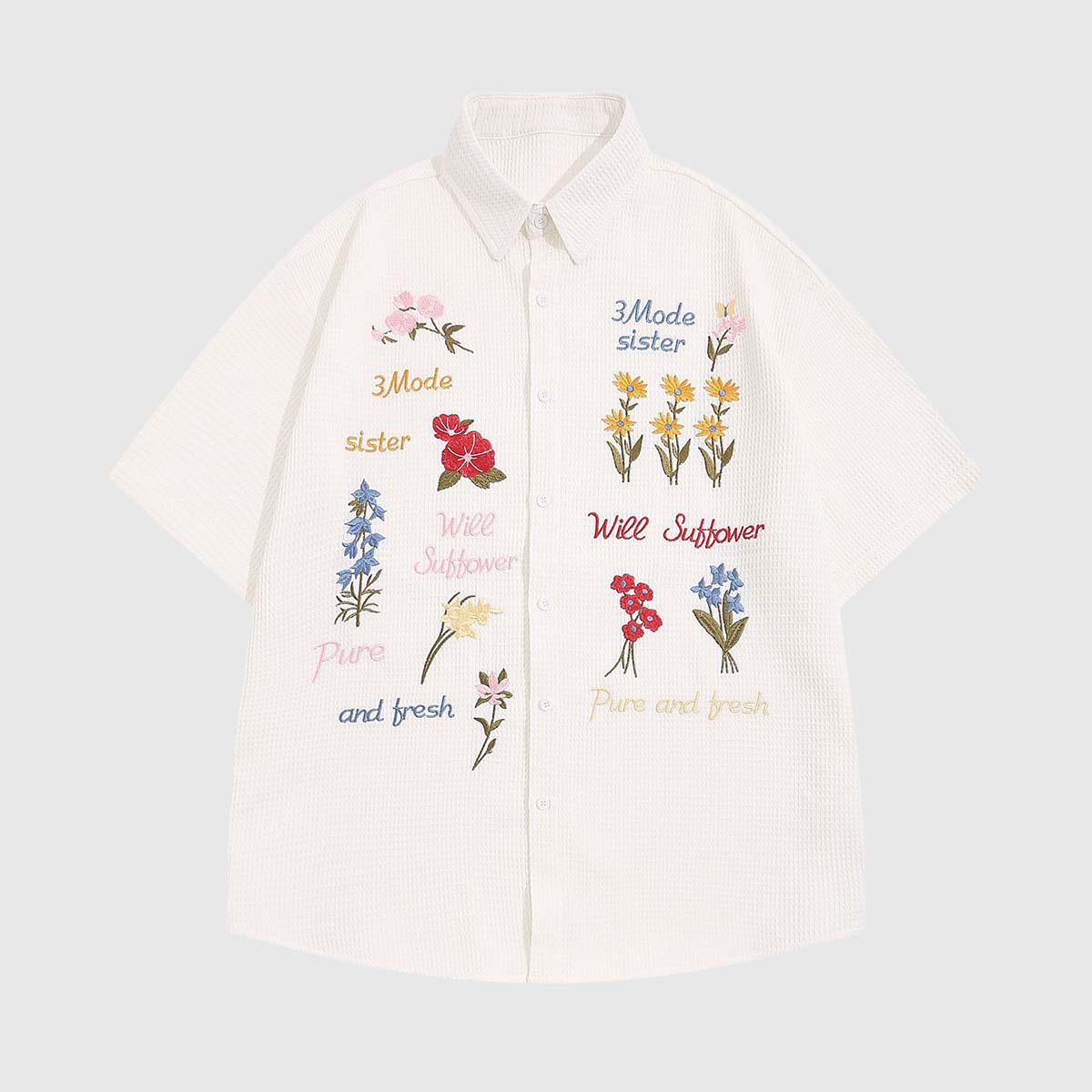 Floral Embroidered Summer Shirt