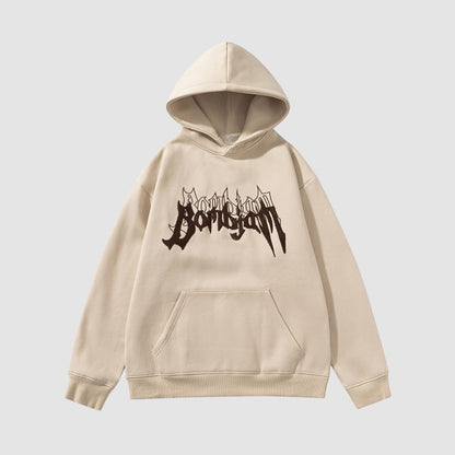 Embroidered Alphabet Loose Hoodie