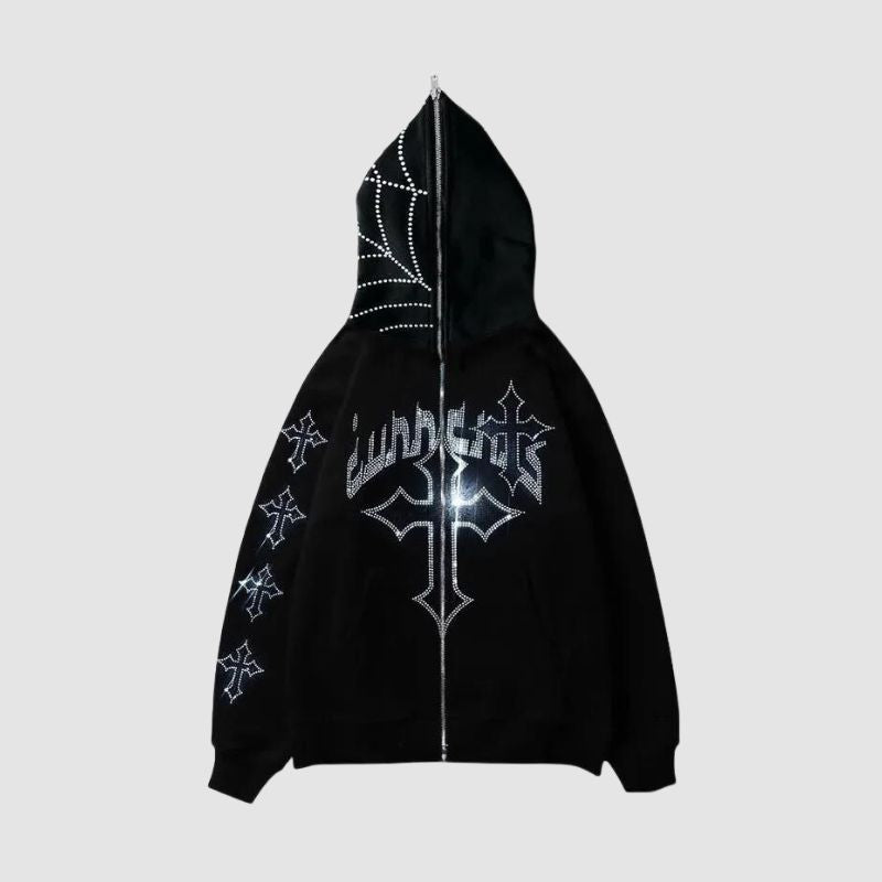 Trendy Streetwear Hip-Hop Metal-Zip Hoodie