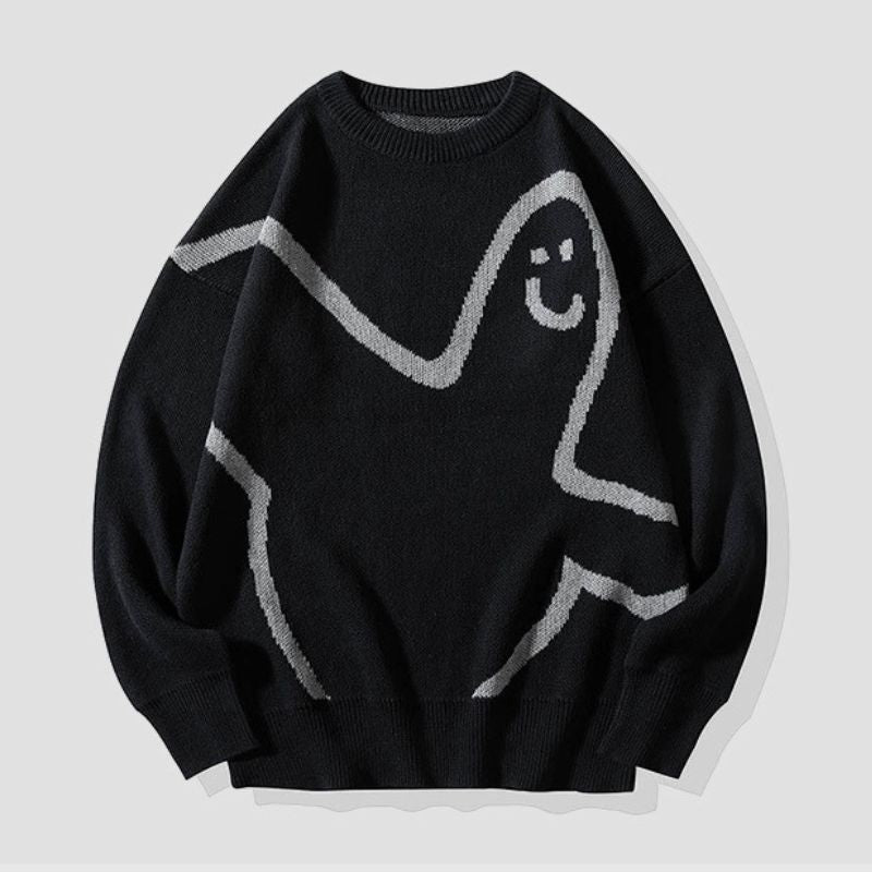 Funny Line Pattern Design Pullover