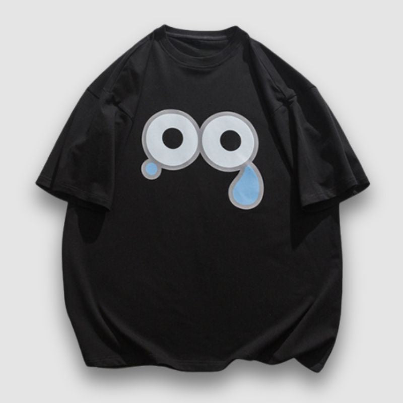 Cartoon Emoticon Printed Tee